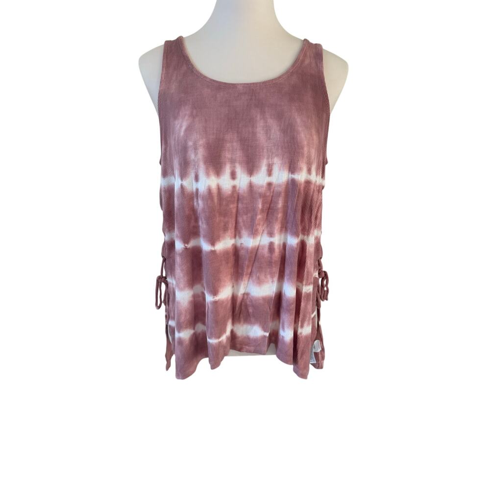 American Eagle Soft & Sexy Rib Tie-Dye Tank Womens Mauve Sz M